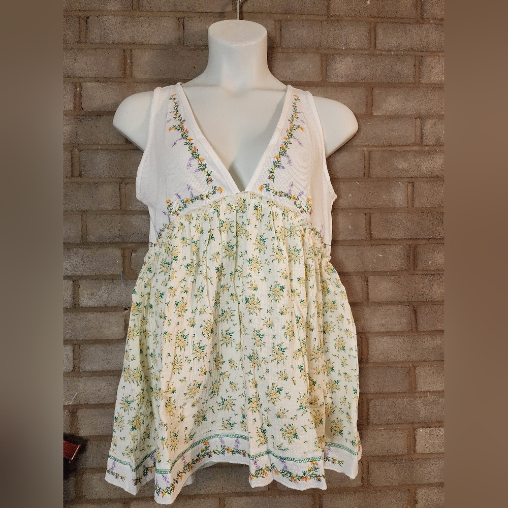 New POL Boho Floral Embroidered Sleeveless Dress/Tunic - Picture 4 of 9